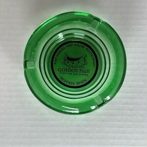 Vintage Green Glass Ashtray